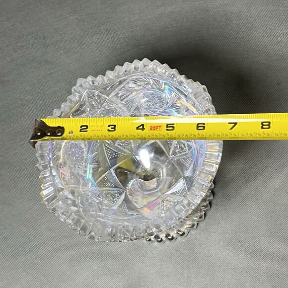 LE Smith Aztec Heritage Compote Iridescent Carnival Glass Whirling Star Pattern - Picture 12 of 14